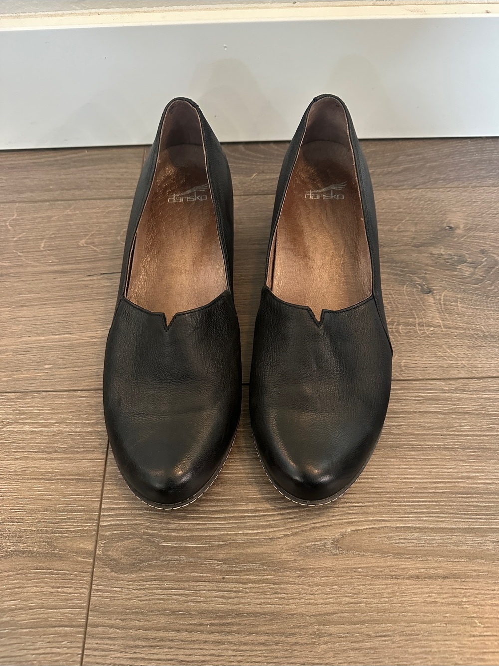 Dansko Black Leather Slip-On Loafers for Women